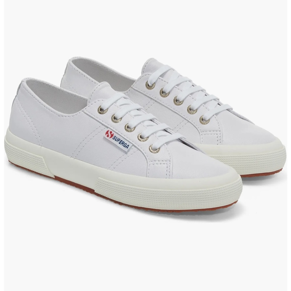Superga Women’s 2750 Nappa Leather Classic Optical White-Favorio—9 1/2 - Picture 5 of 8